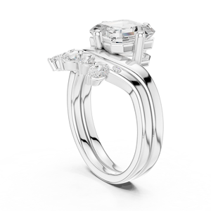 เครื่องประดับทองคำขาว 14k ดีไซน์ใหม่ มาพร้อมเพชรแล็บโกรว์ทรงมัลติคัท แหวนโรแมนติกสำหรับผู้หญิง มีจำหน่ายในราคาที่เข้าถึงได้ - Product Image 4