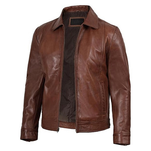 Chaqueta de cuero para hombre Comfortex International - Chaquetas de cuero de estilo clásico vintage de piel de cordero auténtica para hombre - Product Image 5