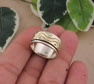 แหวนเงินแท้ 925 ลายดาวคลาสสิก แหวนเงินมินิมอลลิสต์ลายมิลเกรน แหวนแต่งงานสำหรับผู้หญิง ขายส่ง - Product Image 1