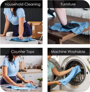 Woven Microfiber <b>Cleaning</b> <b>Cloths</b> (Value Pack 36) 16" X 16" Highly Absorbent Quick-Dry Lint-Free Reusable Kitchen Towels - Product Image 4