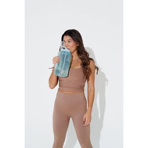 Borraccia Sportiva da Mezzo Gallone con Indicatore Orario, Maniglia, Idratazione per Tutto il Giorno, Cannuccia in Silicone, Coperchio Antigoccia con Chiusura di Sicurezza, Senza BPA - Product Image 2