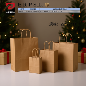 Grande Borsa Regalo Classica in Carta Kraft Riciclabile con Manici Intrecciati - Product Image 3