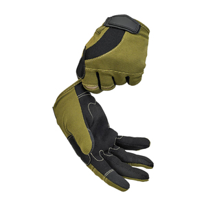 Guantes Cortos de Motocross SAAR INDUSTRIES de Cuero Marrón con Cierre de Cremallera en los Dedos, Pantalla Táctil Bidireccional y Antideslizantes - Product Image 1