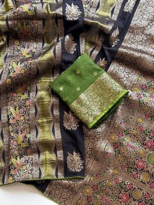 Sari de créateur, vêtement ethnique, sari de mode féminine, sari à pallu riche, sari jacquard, sari tissé, sari de luxe, sari tendance - Product Image 3