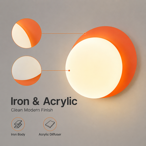 Applique Murale LED Ronde Moderne en Acrylique 15W 23cm CCT Sélectionnable en Fer pour Intérieur Décoratif Chambre Couloir Salon - Product Image 4