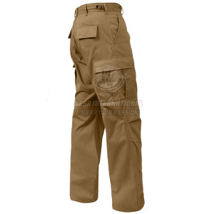 Fashionable Men's Slim Fit Straight Mid Waist Lightweight Canvas Casual Cargo Pants Comfortable for Sale - Product Image 2