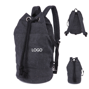 Custom Canvas <b>Drawstring</b> <b>Backpack</b> Cotton Duffle Gym Bag Travel Storage Sack Reusable Rope <b>Backpack</b> Wholesale OEM Bag - Product Image 4