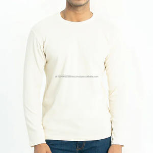 Camiseta 100% algodón para hombre, corte holgado, cuello redondo, camisetas de algodón de primera calidad, manga larga para hombre - Product Image 1