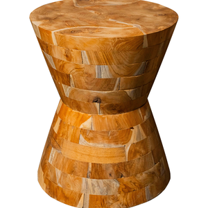 Table d'appoint ARTERRA Luxury Hourglass, style rustique, motif grain naturel, meubles de salon, teck fait main. - Product Image 2
