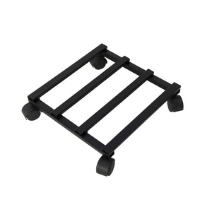 Support rectangulaire pour plantes avec roulettes verrouillables, base en plastique noir, montage facile, support de treillis - Product Image 3
