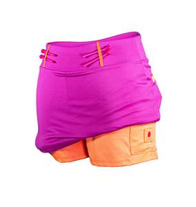 Women's Purple Orange Asymmetrical Sporty <b>Skirt</b> With Inner Shorts <b>Elastic</b> Waist Drawstring Adjustable Summer Wear - Product Image 1