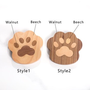 Juego de Posavasos de Madera con Forma de Huella de Pata, Posavasos Personalizados para Mascotas, Posavasos con Forma de Animal, Posavasos de Madera Natural para Café, Decoración del Hogar - Product Image 3