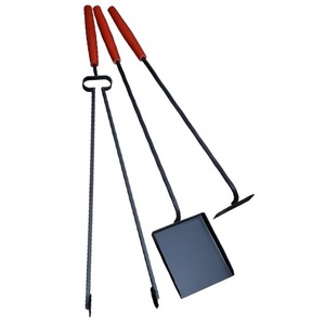 Charcoal Grills Outdoor Accessories Garden Tools <b>Sets</b> Carbon Steel Long Handle Wood Shovel Spatulas Tongs Fire <b>Poker</b> - Product Image 3