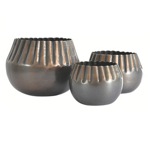 Modern Matte Black Powder Coated Iron Eco-Friendly Planter Set Small/Medium/<b>Large</b> Indoor/Outdoor Plant Containers for Home - Product Image 5