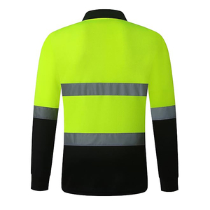 Camisetas Polo de Seguridad Impermeables de Alta Visibilidad Amarillas Personalizadas Transpirables de Poliéster/Algodón Unisex con Mangas Largas y Estampado por Transferencia de Calor - Product Image 3
