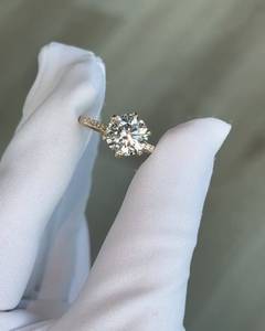 3CT Lab Grown Diamond Engagement <b>Ring</b> for Women | Luxury 18K Gold Brilliant Cut Diamond Wedding <b>Ring</b> IGI Certification Diamonds - Product Image 2