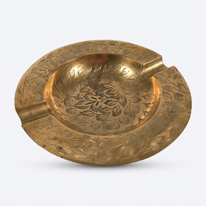 Cendrier robuste en acier inoxydable coupe-vent avec finition bronze antique, porte-cigarettes rond en métal pour extérieur, patio, bar à domicile - Product Image 5