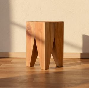 Ara Handmade Eco-Friendly Wooden <b>Stool</b> Crafted Minimalist Teak Wood Soft Touch Natural Coating for Entry <b>Workshop</b> Modern - Product Image 5