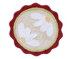 Cute Luxury <b>Round</b> Cotton Bath Mat Floral Shower <b>Rug</b> Soft Absorbent Non Slip <b>Bathroom</b> Floor Mat 60x60cm - Product Image 1