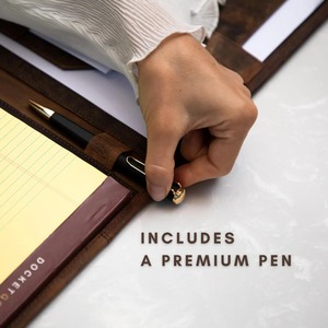 Executive Leather Portfolio Organizer Business <b>Folder</b> Resume Holder <b>Document</b> Case Card Holder Writing Pad for Meetings & <b>Travel</b> - Product Image 3