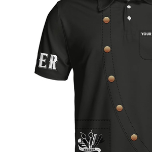 Salon Barber <b>T</b>-<b>Shirt</b> Wholesale Custom Logo Embroidery <b>Polyester</b> Casual Jersey Digital Print Quick Dry Breathable Factory Price - Product Image 6