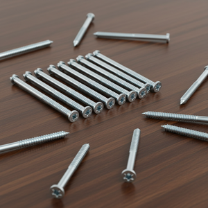 PDC <b>Double</b> <b>Ended</b> Metric/Inch Wood <b>Screws</b> M6-M12 Slotted Head Partial Thread Class 4.8 & 6.8 Zinc Plated Carbon Steel DIN - Product Image 1