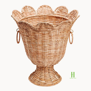 Cesta de Mimbre Natural Hecha a Mano, Florero Decorativo, Maceta, Decoración del Hogar, Centro de Mesa, Decoración Rústica Boho para Mesa - Product Image 4
