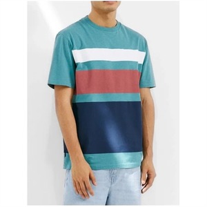 Camiseta de color liso para hombre, informal, de manga corta, cuello redondo, mezcla de algodón, camiseta de verano a la moda para hombre - Product Image 4