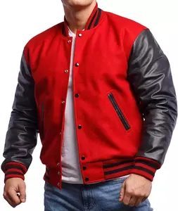 Men Letternman Varsity Jacket Satin Silk Embroidery Patchwork Varsity Jackets Men Wholesale Custom Manufacturer Varsity Jackets