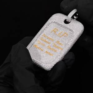 Pendentif chien Moissanite Hip Hop tendance en argent 925 certifié unisexe avec chaîne - Product Image 3