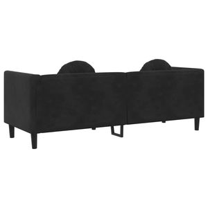 Canapé 3 places en bois massif et velours noir 100% polyester pour salon - Product Image 6