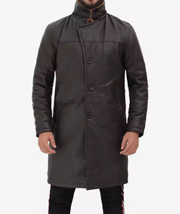 100% Genuine <b>Sheepskin</b> Leather Fleece Lined Breathable Overcoat for Men with Shearling Collar Stylish Design at Reasonable Price - Product Image 6