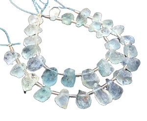 หินอัญมณีธรรมชาติอความารีนธรรมชาติ16ชิ้น,พลอยราศีเกิดเดือนมีนาคมแบบไม่ผ่านการบำบัด - Product Image 1