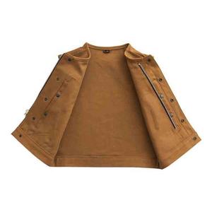 Chaleco personalizable de alta calidad para motocicleta de piel de vaca para hombre, chaleco para montar en invierno con función de cremallera para el trabajo, Material de tela de seguridad - Product Image 3