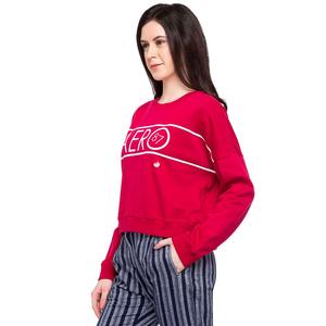 Sudadera Roja de Cuello Redondo para Mujer AERO, Manga Larga, Estampado de Letras, Ropa Casual, 100% Algodón Tejido, Transpirable, Estilo Otoñal - Product Image 2
