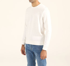 Nouveauté en gros : Sweat-shirts pull-over pour hommes 100 % coton molletonné épais, couleur beige unie, coupe oversize, col rond - Product Image 2