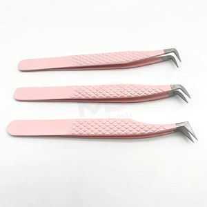 Pinzas para Pestañas con Puntas de Fibra, Marca Privada, Agarre de Diamante Personalizado, Pinzas Rectas para Volumen con Punta de Fibra para Uso Profesional - Product Image 2