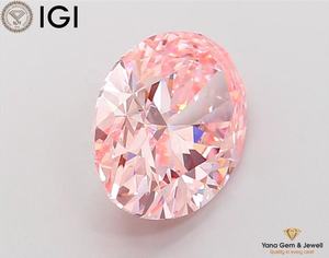Diamante Cultivado en Laboratorio CVD de Color Rosa Intenso, Claridad VS1, Corte Ovalado, 2.50 Quilates, Certificado IGI, Colgante de Lujo para Novia - Product Image 3