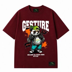 Custom Mens <b>Cartoon</b> Panda Print Oversized T <b>Shirt</b> Summer Casual Hip Hop Streetwear Tee Breathable Cotton Graphic Clothing - Product Image 3