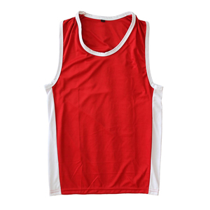 Conjunto de pantalones cortos de boxeo rojos con ribete blanco y cinturón para entrenamiento, cómodos, de poliéster, aptos para todas las estaciones - Product Image 6