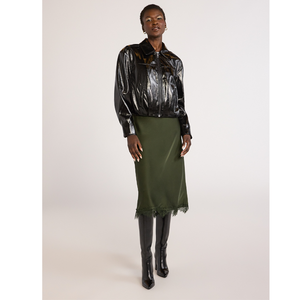 <b>Women's</b> Black PU Leather Moto <b>Jacket</b> With Turn-down Collar Full Sleeve Zipper Closure Autumn Style - Product Image 2