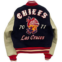 Blouson universitaire unisexe personnalisé OEM pour l'hiver, style urbain, manches longues, avec patchs brodés en chenille et logo frontal