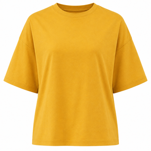 Camisetas de Cuello Redondo para Mujer, Ligeras, 100% Algodón, Transpirables, con Apliques, de Venta Caliente, Corte Regular, Hombros Caídos, Casuales, de Verano - Product Image 6