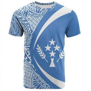 T-shirt à manches courtes Zaabe International personnalisé 3D Chuuk Polynésien Hawaïen en polyester/coton écologique, coupe classique, couleur gingembre pour homme - Product Image 4
