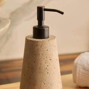 Dispensador de Jabón de Travertino Natural, Dispensador de Jabón Líquido Decorativo de Piedra de Lujo para Baño - Product Image 4