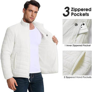 Veste matelassée pour homme, directement de l'usine, isolée et pliable, pour l'automne, l'hiver et le printemps, avec poignets et ourlet élastiques, plusieurs poches - Product Image 3
