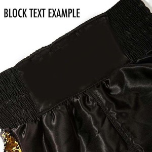 Pantalones Cortos de Boxeo Negros para Hombre con Cintura Elástica Gris, Nombre Impreso por Transferencia Térmica en la Espalda, Corte Regular, Ropa de Artes Marciales de Poliéster - Product Image 6