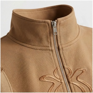 Women Solid Color Tracksuit Set Full Length Zipper Front Embossed Logo Casual Loose Fit Autumn Spandex <b>Polyester</b> <b>Jogger</b> Pants - Product Image 4
