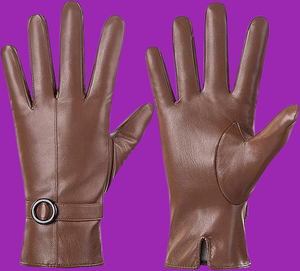 Gants en cuir d'hiver pour femmes, écran tactile, gants chauds pour la conduite, en peau d'agneau, pour cadeaux de Noël - Product Image 1