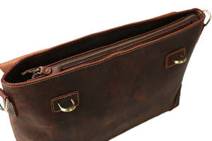 Classic Vintage Leather Briefcase for Men Timeless Executive Laptop <b>Bag</b> with <b>Multi</b> Organizer <b>Compartments</b> Custom Logo Wholesale - Product Image 5